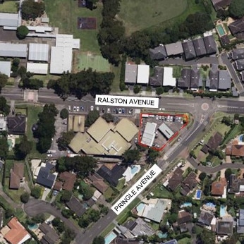 The location of the proposed Speedway service station in Pringle Ave, Belrose.