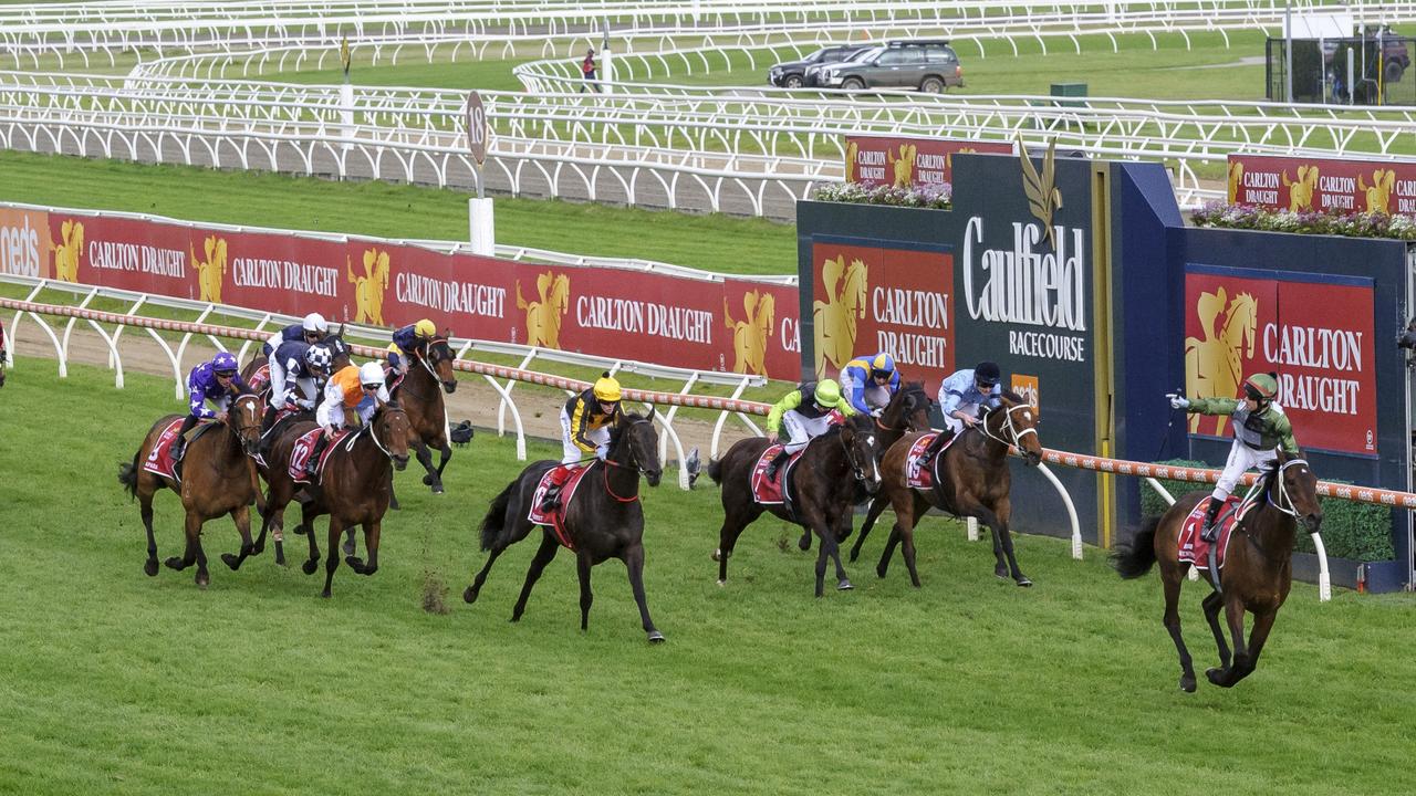 Will Incentivise (far right) do the Caulfield Cup/Melbourne Cup double? (Photo by Vince Caligiuri/Getty Images)
