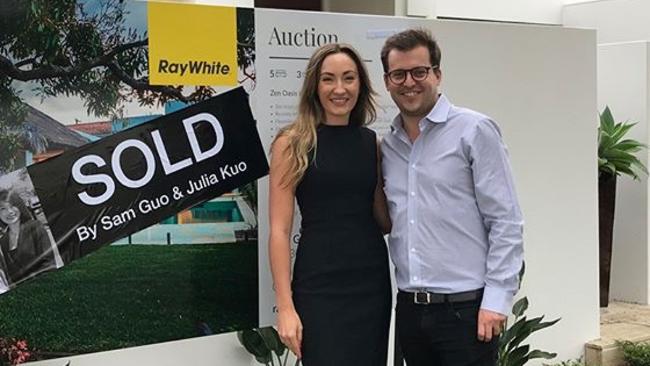 Matt Gates and Chelsea Gates celebrate buying their new home.