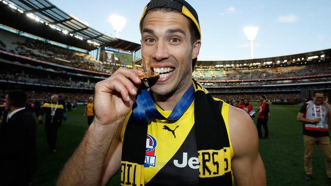 Alex Rance celebrates Richmond’s 2017 premiership.