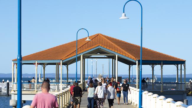 Thousands of people visited Redcliffe on first day of relaxed coronavirus restrictions. 2.05.2020 Picture: Renae Droop