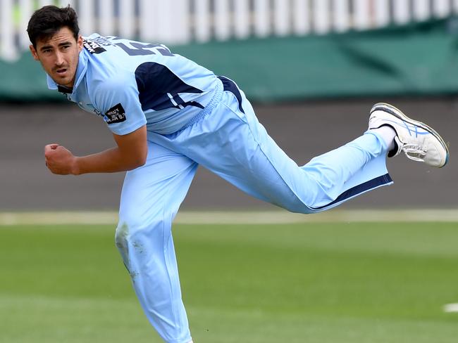 Australian fast bowler Mitchell Starc in action for NSW last week.