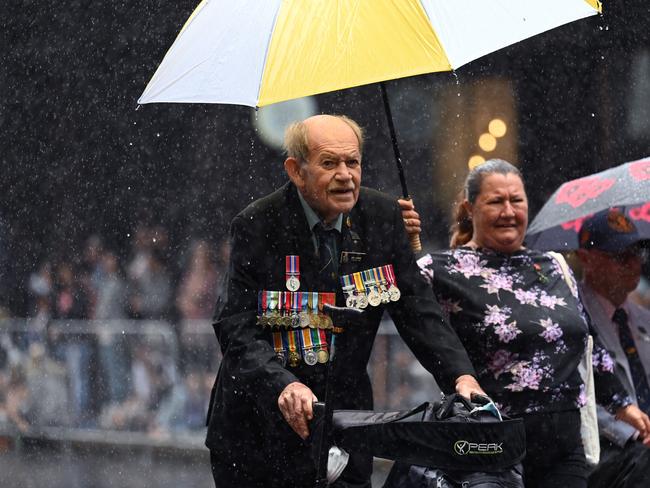 Members of the Australian Defence Forces march during an Anzac Day parade. Picture: Dan Peled/Getty Images