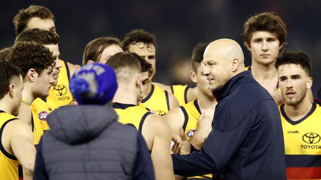 Adelaide coach Matthew Nicks struggled to explain his side’s performance on Friday night. Picture: Darrian Traynor/Getty Images