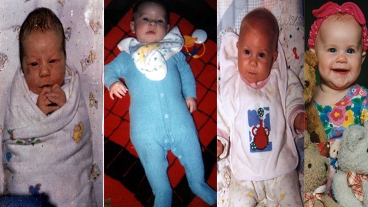 Folbiggs children (left to right): Caleb, Patrick, Sarah and Laura, in order of their births and deaths.