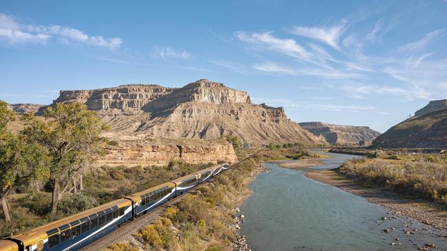 The Rocky Mountaineer’s new route runs alongside the Colorado River.