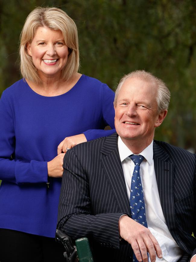 Ian Smith with wife and former Democrats leader Natasha Stott Despoja. Picture: Matt Turner