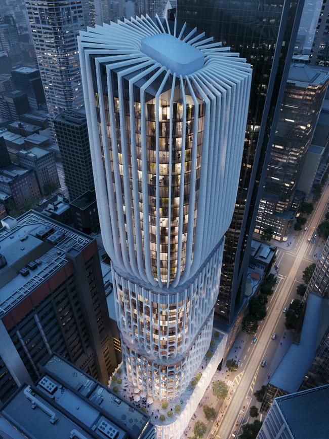 Artist's impression of the 50-level Mandarin Oriental luxury hotel planned for the heart of Melbourne.