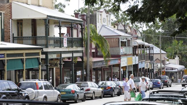 The main street in Bangalow is bustling with antique shops, cafes and galleries. 