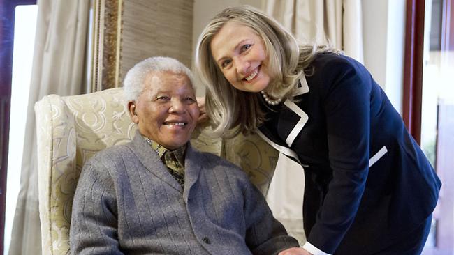 Nelson Mandela and Hillary Clinton