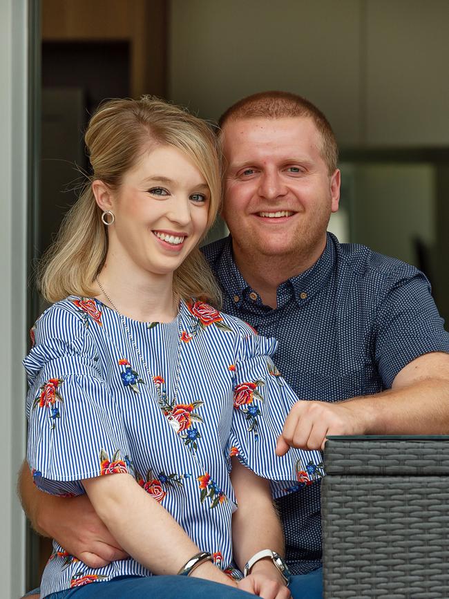 Reinald Struwig and Natalie Byrne saved for three years before they bought their home in Marsden Park. Picture: Monique Harmer