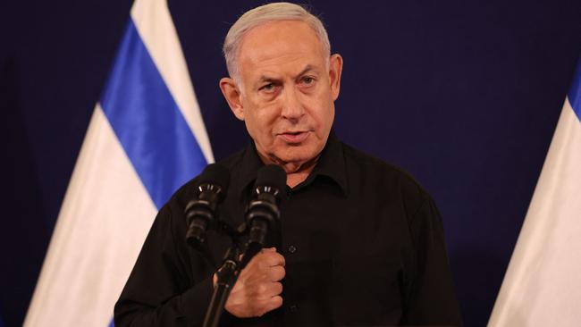 Prime Minister Benjamin Netanyahu says Israel plans to take responsibility for security in the Gaza Strip after the war with Hamas. Picture: AFP