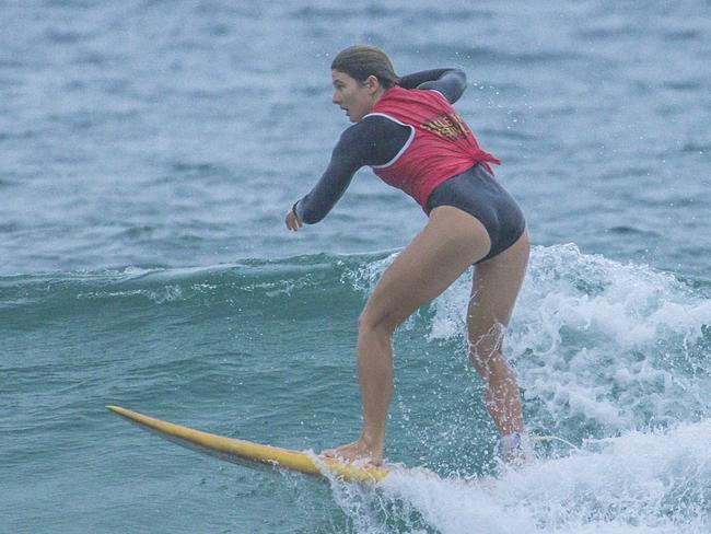 Early Saturday heats of The Burleigh Heads Boardriders Single Fin Festival. Picture: Glenn Campbell
