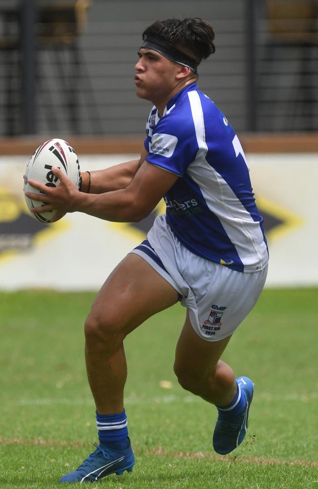 Kirwan High against Ignatius Park College in the Northern Schoolboys Under-18s trials at Brothers Rugby League Club in Townsville. Sitiveni Afu. Picture: Evan Morgan