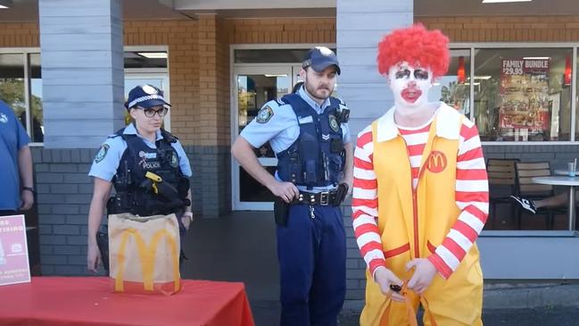 YouTuber 'Floppy' has raided eyebrows with a pop-up 'McRonald's' store outside Hungry Jack's stores. Picture: Floppy/ YouTube