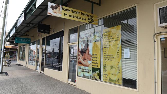 The business advertised the usual massage services. Picture: Josie Hayden