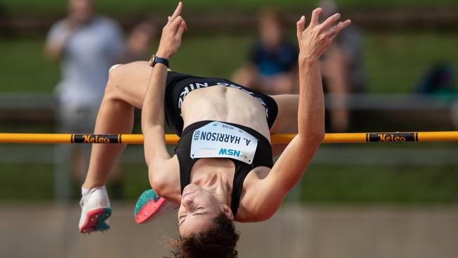 Alexandra Harrison from Coffs Harbour in the high jump on Sunday.