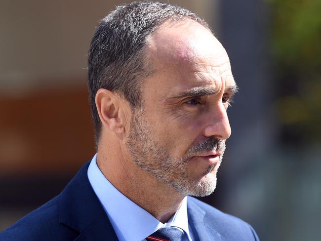 Westpac executive Michael Wright, the national head of the bank’s BT Financial Advice unit, outside the royal commission on Thursday. Picture: AAP