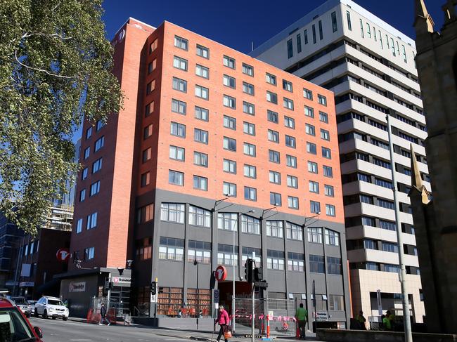 The Travelodge Hobart on the corner of Macquarie and Harrington streets. Picture: SAM ROSEWARNE.