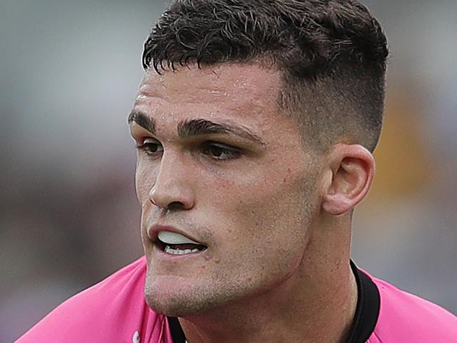 PERTH, AUSTRALIA - FEBRUARY 15:  Nathan Cleary of the Panthers looks to pass the ball  during Day 2 of the 2020 NRL Nines at HBF Stadium on February 15, 2020 in Perth, Australia. (Photo by Will Russell/Getty Images)