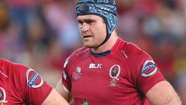 BRISBANE, AUSTRALIA - MAY 17: James Horwill and the Reds looks on during the round 14 Super Rugby match between the Reds and the Rebels at Suncorp Stadium on May 17, 2014 in Brisbane, Australia. (Photo by Chris Hyde/Getty Images)