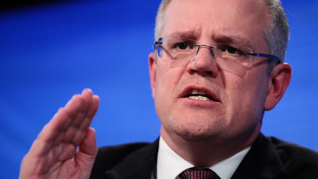 Treasurer Scott Morrison during the Treasurers Debate. Picture: Stefan Postles/AAP