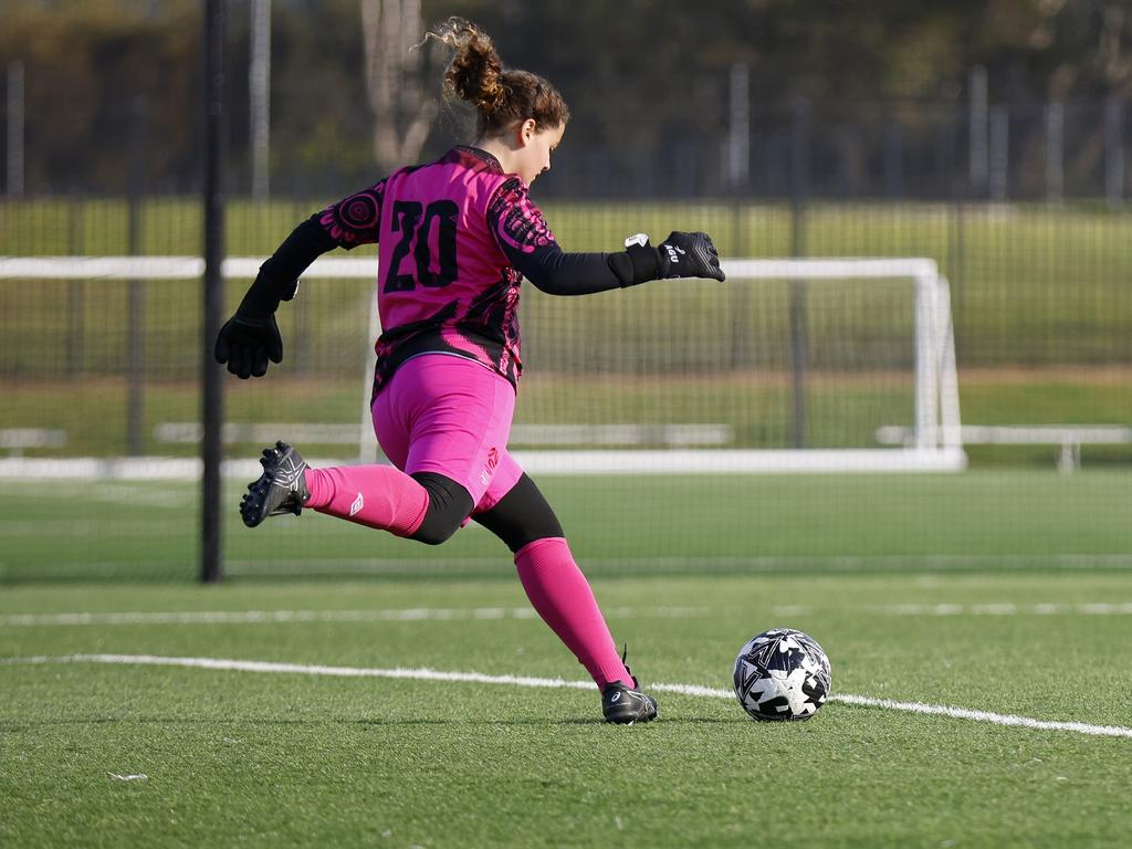 Lillianah Scanes. Picture: Michael Gorton. U14 Girls NAIDOC Cup at Lake Macquarie Regional Football Facility.