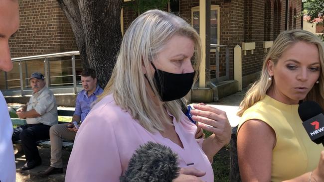 A family member of Latia Henderson outside Picton Court in February, who claims the 18-year-old is innocent. Picture Perry Duffin