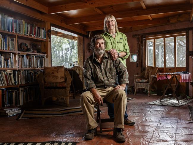 Mike McKelvey and Peggy Rismiller at Pelican Lagoon Research and Wildlife Centre. Picture: Matt Turner