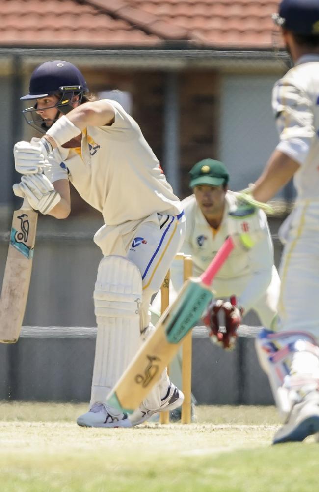 Ormond batsman Tom Buchanan plays to cover. Picture: Valeriu Campan