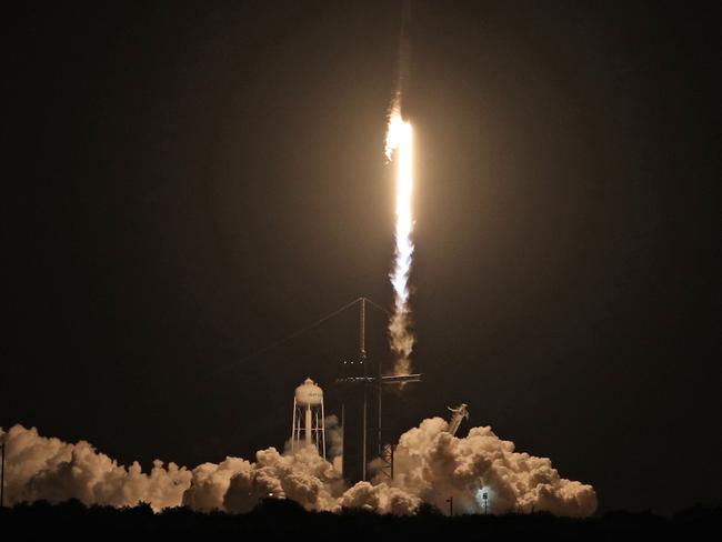 A SpaceX Falcon 9 rocket lifts off from launch complex 39A at the Kennedy Space Center in Florida on November 15, 2020. - NASA's SpaceX Crew-1 mission is the first crew rotation mission of the SpaceX Crew Dragon spacecraft and Falcon 9 rocket to the International Space Station as part of the agencyâs Commercial Crew Program. NASA astronauts Mike Hopkins, Victor Glover, and Shannon Walker, and astronaut Soichi Noguchi of the Japan Aerospace Exploration Agency (JAXA) are scheduled to launch at 7:27 p.m. EST on November 15, from Launch Complex 39A at the Kennedy Space Center. (Photo by Gregg Newton / AFP)