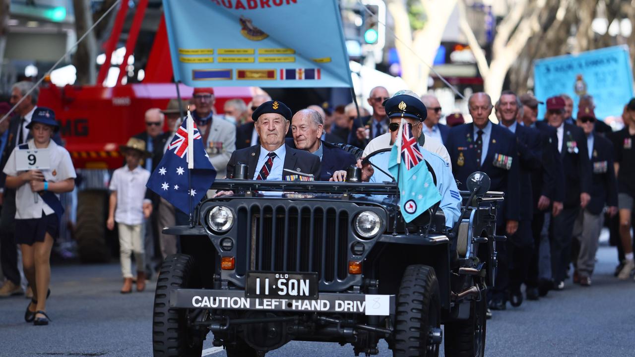 Thousands of people attended the ANZAC Day Parade in Brisbane. Picture: NCA NewsWire/Tertius Pickard