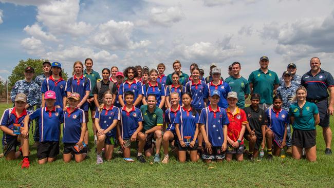 Olympians visit Katherine High School as part of the Olympics Unleashed program. Picture: Pema Tamang Pakhrin