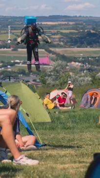 Domino's uses a Jetsuit for pizza delivery at music festival