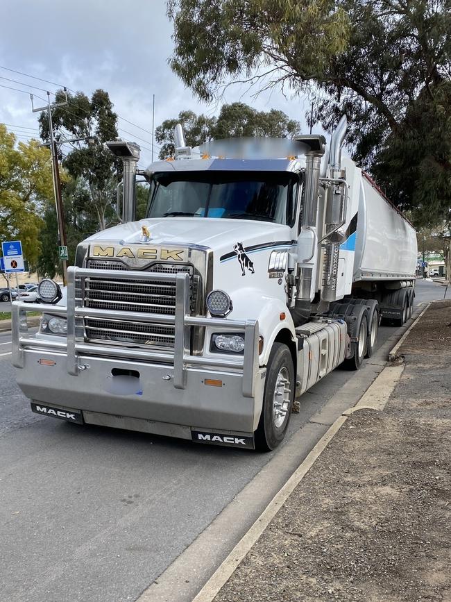 The truck was travelling through Gawler on the way back to Murray Bridge. Picture: Brinley Duggan