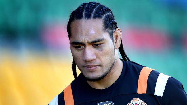 Tigers Martin Taupau will join Manly on a four-year deal. Picture Gregg Porteous