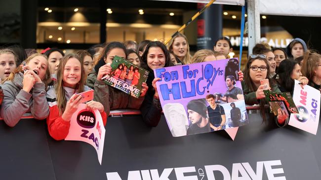 Some fans waited till 6am to see Zac Efron at the Australian premiere of Mike and Dave Need Wedding Dates. Picture: Christian Gilles