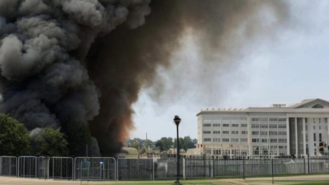 A fabricated image circulated on social media purportedly showing an attack on the Pentagon. Picture: supplied