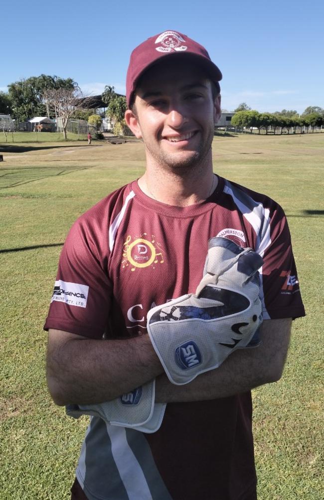 Caleb Montague playing for Palmerston in the 2024 Darwin and District Cricket Competition. Picture: Ian Butterworth