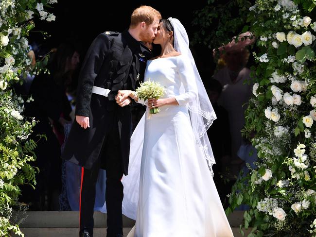 Prince Harry and Meghan Markle on their wedding day was watched live by millions around the world. Picture: Ben Stansall/AFP