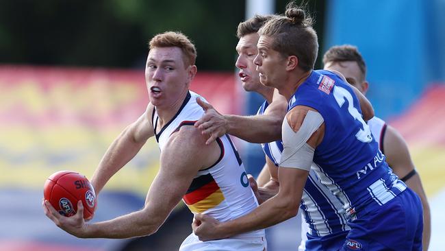 Tom Lynch has retired from North Melbourne without adding to his 164-game career tally. Picture: Michael Klein