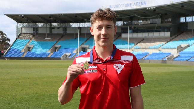 Clarence forward Jack Dolliver was named the TSL's 2024 Matthew Richardson Medal winner as the competition's best young player. Picture: AFL Tasmania.