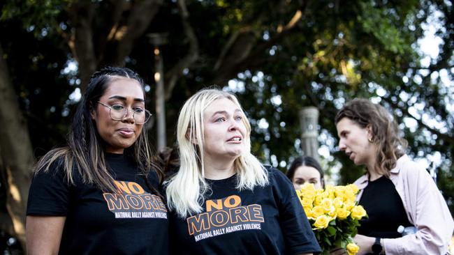 The "No More! National Rally Against Violence march in Sydney Sunday. Picture: NCA NewsWire / Monique Harmer