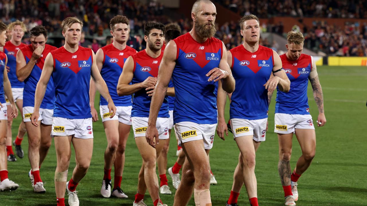 The Dees and the Dogs are set for Friday night footy (Photo by James Elsby/AFL Photos via Getty Images)