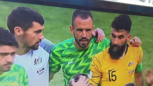 Mile Jedinak delivered an inspiring post-game speech to the Socceroos players.