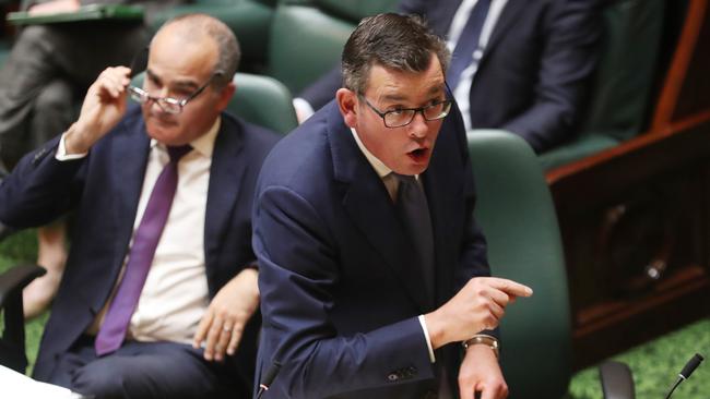 Premier Daniel Andrews during question time. Picture: David Crosling