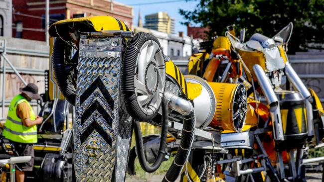 The up to 17-metre high Transformer-like robots will invade Chapel Street. Picture: Tim Carrafa