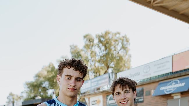 Cody and Arli Walker could follow in their father, Andrew Walker's, footsteps to play AFL. Picture: Madeleine Blanche Photography.