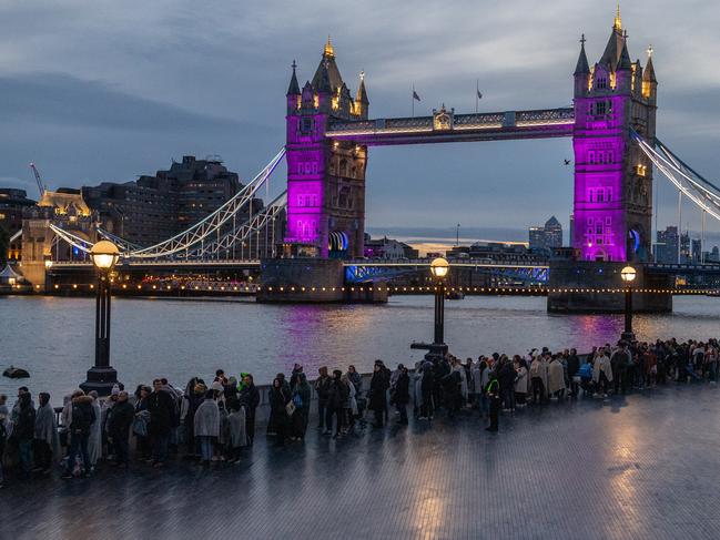 The queues to see the Queen’s coffin have stretched for miles. Picture: Getty Images.