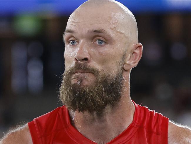 NCA. MELBOURNE, AUSTRALIA. 22nd March, 2025 .  AFL Round 2. North Melbourne vs Melbourne at the Marvel Stadium.  Max Gawn and his teammates after todays 10 goal loss to North Melbourne  . Picture: Michael Klein